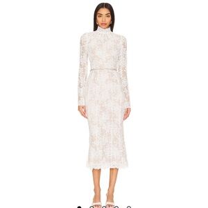 V. Chapman - The Greta Dress in White Chantilly Lace